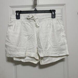 Old Navy Linen White Shorts with Pockets